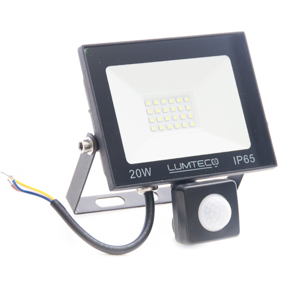 Світлодіодний прожектор LUMTECO YX-01S з датчиком руху 20w 6500К IP65 100-265V чорний